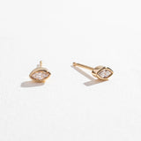DIAMOND MARQUISE BEZEL STUDS | 14K GOLD