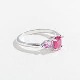 PETITE RUBY THREE STONE RING