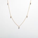 SAPPHIRE BAGUETTES STATION NECKLACE | 14K GOLD