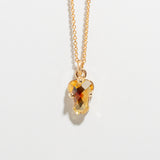 ONE OF A KIND ORANGE SAPPHIRE GOLDEN MEMBER NECKLACE | GOLD