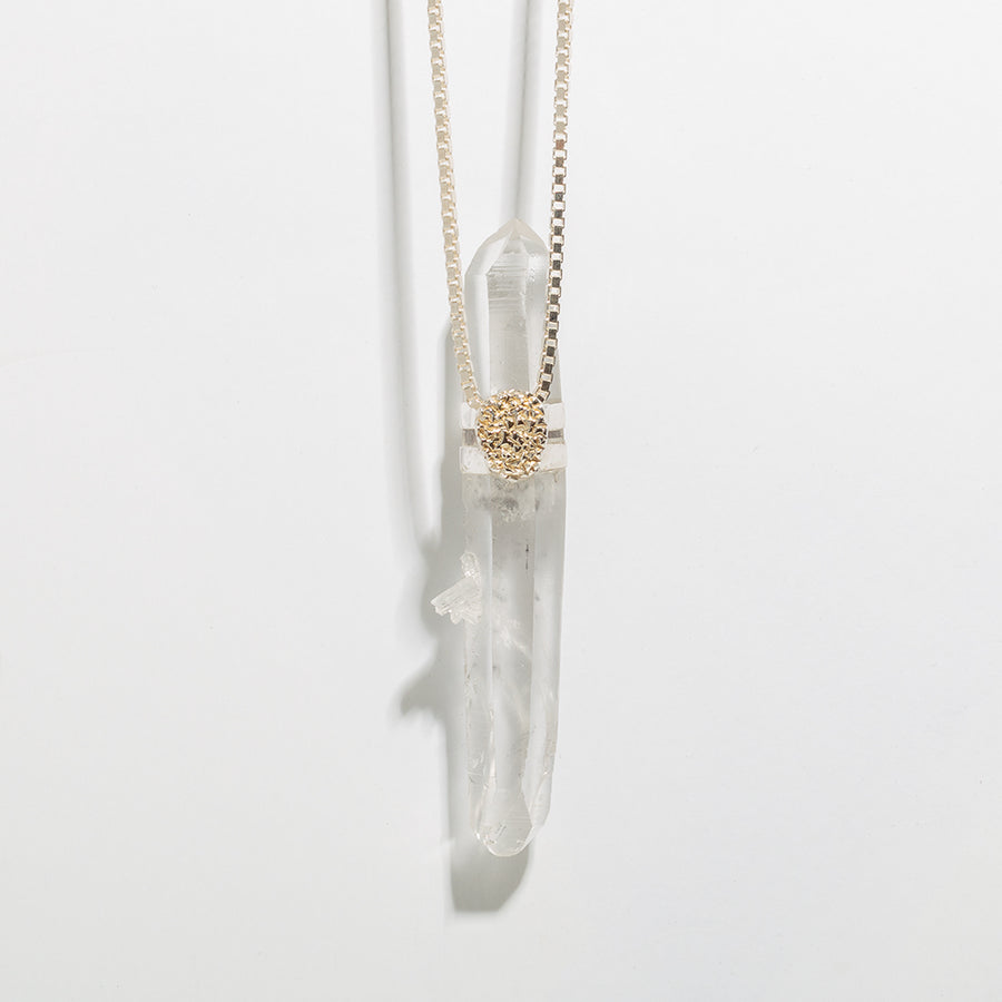 ONE OF A KIND: QUARTZ CRYSTAL TALISMAN NECKLACE | SILVER