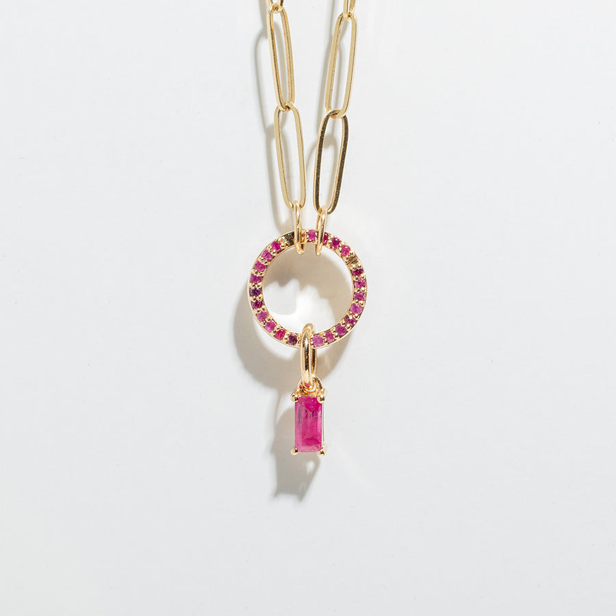 RUBY CHARM ENHANCER | 14K YELLOW GOLD