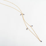 SAPPHIRE BAGUETTES STATION NECKLACE | 14K GOLD