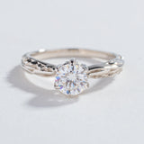 FACETED MATRIX SOLITAIRE RING | 14K GOLD & LAB CREATED DIAMONDS