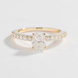 BALLERINA ENGAGEMENT RING | 14K GOLD & LAB DIAMONDS