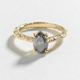 MESA OVAL ENGAGEMENT RING | 14K GOLD | SALT & PEPPER DIAMOND