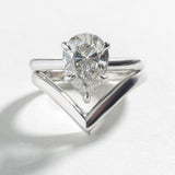 PEAR SOLITAIRE ENGAGEMENT RING | 14K GOLD & LAB CREATED DIAMOND