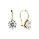 ANTIQUE OLD MINE CUT DANGLE DROP EARRINGS | 18K