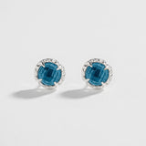 MATRIX HALO STUDS | LONDON BLUE TOPAZ