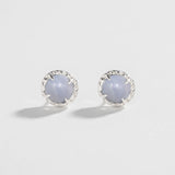 MATRIX HALO STUDS | BLUE LACE AGATE