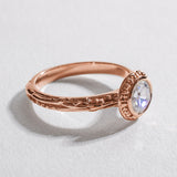 MATRIX HALO ENGAGEMENT RING | 14K GOLD & MOONSTONE