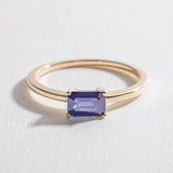 SOLITAIRE EAST WEST RING | 14K GOLD & GENUINE TANZANITE