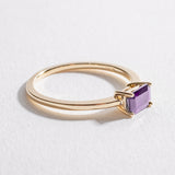 SOLITAIRE EAST WEST RING | 14K GOLD & AMETHYST