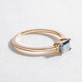 SOLITAIRE EAST WEST RING | 14K GOLD & AQUAMARINE