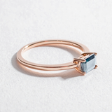SOLITAIRE EAST WEST RING | 14K GOLD & AQUAMARINE
