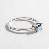 SOLITAIRE EAST WEST RING | 14K GOLD & AQUAMARINE