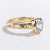 ART DECO BEZEL ENGAGEMENT RING | 14K GOLD & DIAMOND