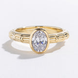 ART DECO BEZEL ENGAGEMENT RING | 14K GOLD & DIAMOND