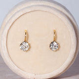 ANTIQUE OLD MINE CUT DANGLE DROP EARRINGS | 18K