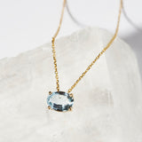 AQUAMARINE PRONG NECKLACE
