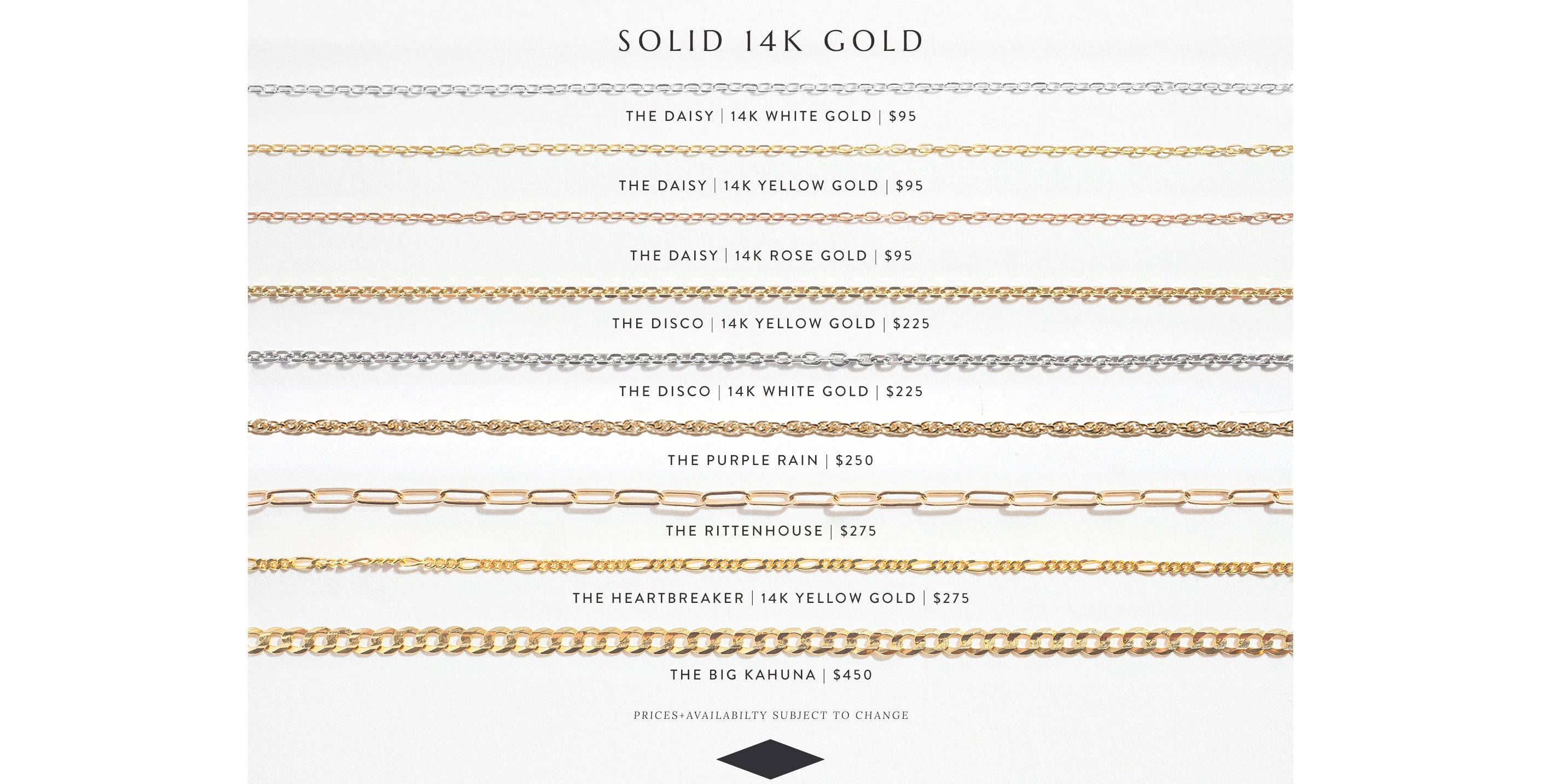 LAZER LINK PERMANENT JEWELRY CHAIN PRICES 14K GOLD