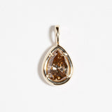 PEAR-CUT CHESTNUT DIAMOND CHARM | 14K YELLOW GOLD