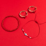 INNER FIRE HOOPS | 10K GOLD & CARNELIAN