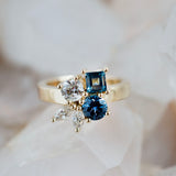 SAPPHIRE & DIAMOND CLUSTER ENGAGEMENT RING | HEIRLOOM REDESIGN