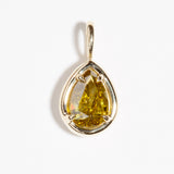 PEAR-CUT CHARTREUSE DIAMOND | 14K YELLOW GOLD