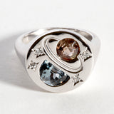SATURN, MOON, & STARS SIGNET RING