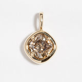 CUSHION CUT TAUPE CHARM | 14K YELLOW GOLD