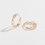 DIAMOND CHAIN LINK HUGGIES | 14K GOLD