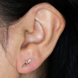 DAGGER STUDS | 14K | NATURAL DIAMOND