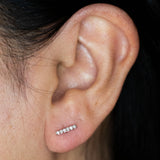 FRENCH SET 6-STONE BAR STUDS | 14K | NATURAL DIAMOND