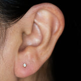 BEZEL SET DIAMOND FLAT BACK STUDS | 14K GOLD