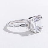 RADIANT CUT & BAGUETTE ENGAGEMENT RING | 14K GOLD & DIAMOND