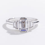 EMERALD CUT 5 STONE ENGAGEMENT RING | 14K GOLD & DIAMOND