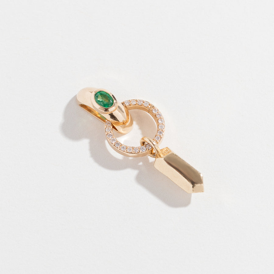 TOTEM EMERALD NECKLACE | 14K GOLD WITH EMERALD & DIAMONDS