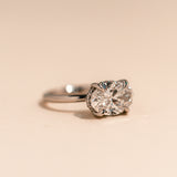 EAST WEST OVAL ENGAGEMENT RING