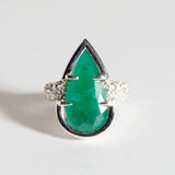 ONE OF A KIND XL EMERALD PHOENIX TEAR RING