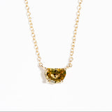 HALF-MOON CUT HAZEL DIAMOND PENDANT | 14K YELLOW GOLD