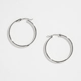 POLISHED HINGED HOOPS | SILVER