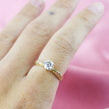 FACETED MATRIX SOLITAIRE RING | 14K GOLD & LAB CREATED DIAMONDS