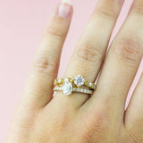 BALLERINA ENGAGEMENT RING | 14K GOLD & LAB DIAMONDS