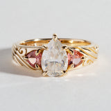 ENGRAVED MOISSANITE & MORGANITE RING