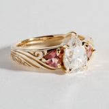 ENGRAVED MOISSANITE & MORGANITE RING