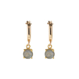 LABRADORITE HUGGIE EARRINGS | GOLD FILLED