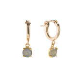 LABRADORITE HUGGIE EARRINGS | GOLD FILLED