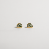 LUNA STUDS | STERLING SILVER & MOSS AGATE