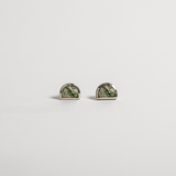LUNA STUDS | STERLING SILVER & MOSS AGATE